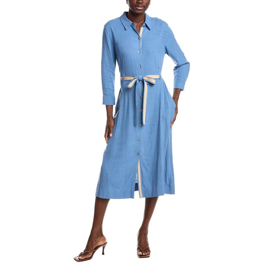 L’Agence Womens L'agence Malika Linen-Blend Midi Shirt Dress